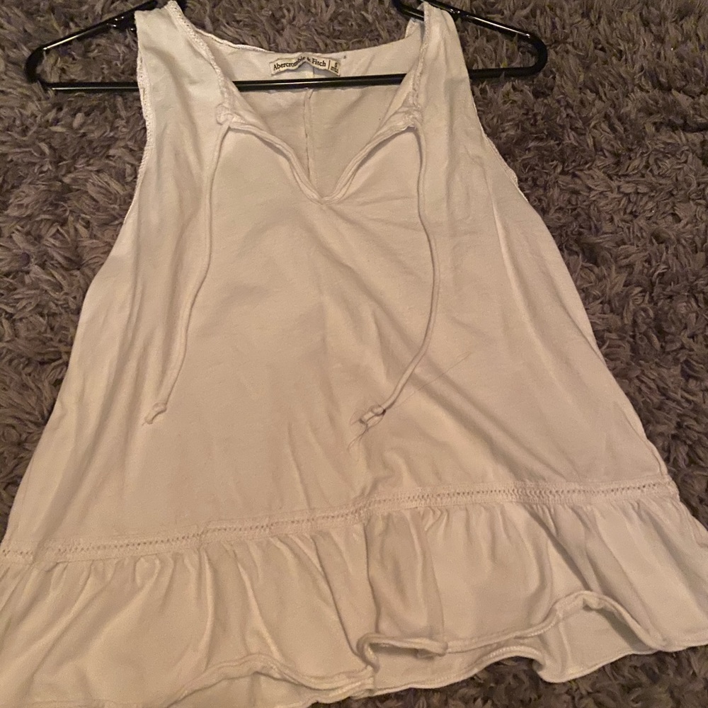 Abercrombie and Fitch white tank v slit s